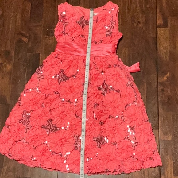 Rare Editions Coral Girls Dress Size 7 - Picture 4 of 5